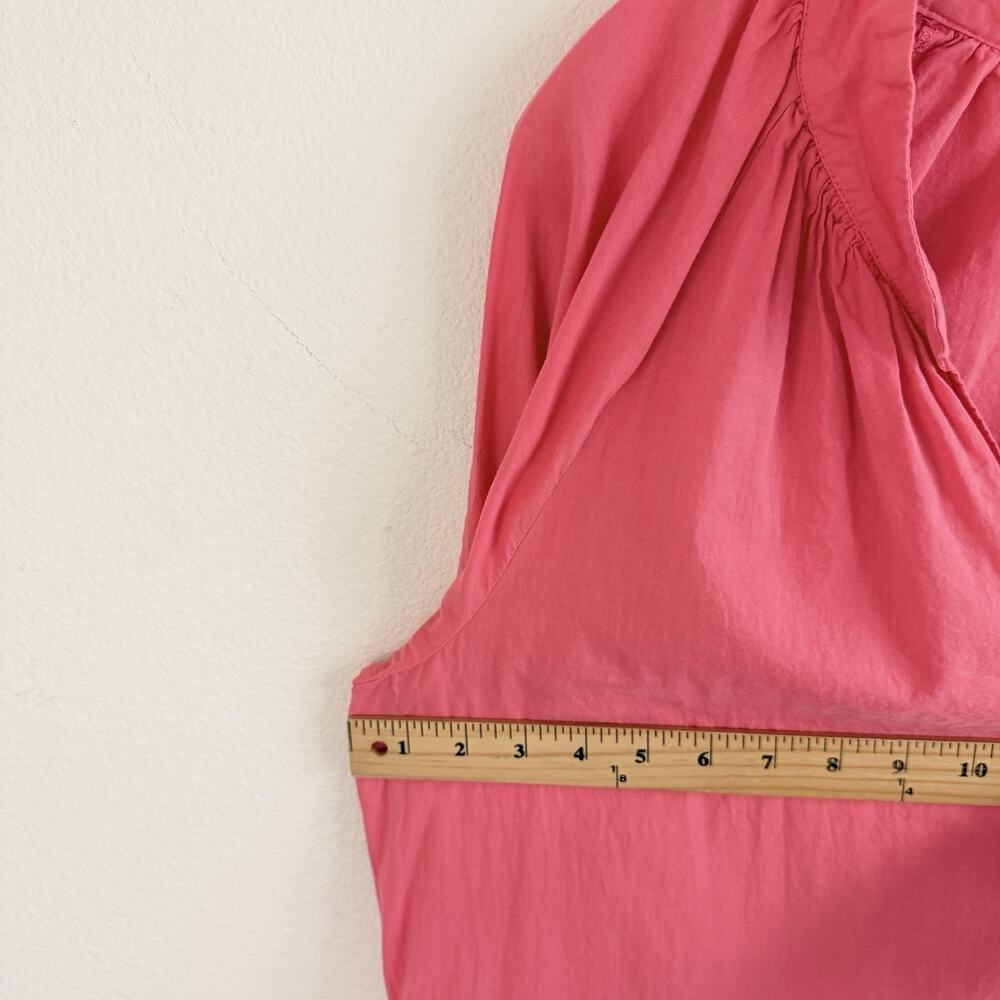 Xirena Cotton Maxi Dress XL Coral Pink Long Sleeve V-Neck Side Slits Boho READ! - Picture 12 of 16